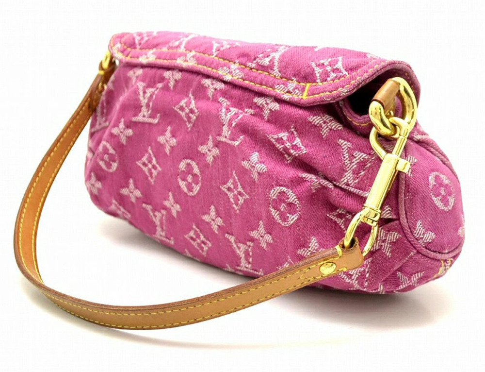 Louis Vuitton One Semi Monogram Denim Pleaty Bag Shoulder 2way Pink